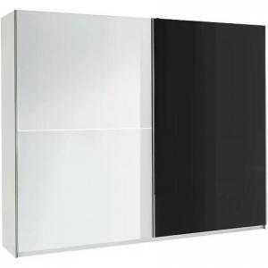 Skriňa Lux 2 244 cm  bielo/čierna lesklá