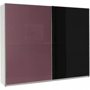 Skriňa Lux 8 244 cm fialová  lesklá/čierna