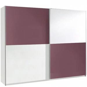 Skriňa Lux 10 244 cm fialová  lesklá/biela  lesklá