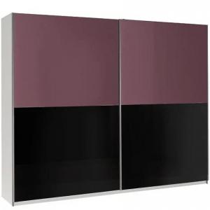 Skriňa Lux 11 244 cm fialová  lesklá/čierna lesklá