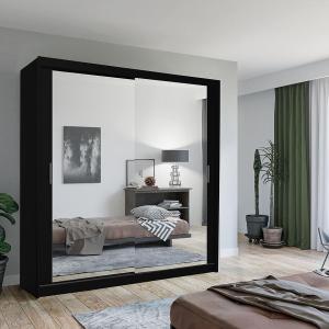 Skriňa Lux 203 čierna + 2 x Zrkadlo