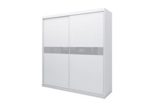 Expedo Skriňa s posuvnými dverami ALEXA, biela / šedé sklo, 200x216x61