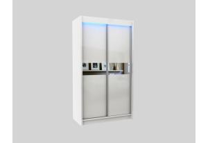 Expedo Skriňa s posuvnými dverami ALEXA, biela / šedé sklo, 200x216x61 #1 small