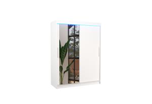 Expedo Posuvná skriňa so zrkadlom ROSATO, 150x200x58, biela + LED