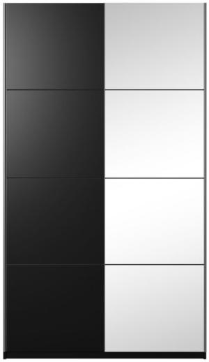 Šatníková skriňa BARO 120 so zrkadlom čierna #1 small