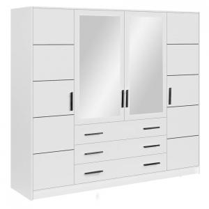 Skriňa Bali 240 biela / zrkadlo