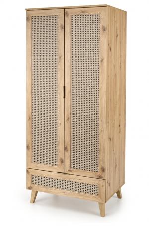 Šatní skříň Borneo K 80 cm dub artisan/černá