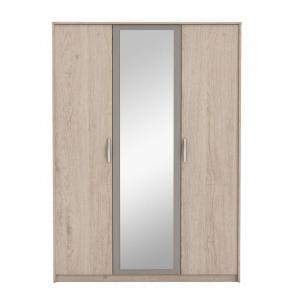 Vešiaková 3-dverová skriňa so zrkadlom GRAPHIC dub arizona / sivá Tempo Kondela #1 small