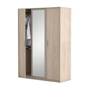 Vešiaková 3-dverová skriňa so zrkadlom GRAPHIC dub arizona / sivá Tempo Kondela #2 small